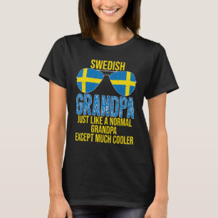 Camiseta Vovô Sueco Bandeira Suecia Óculos de sol Pai