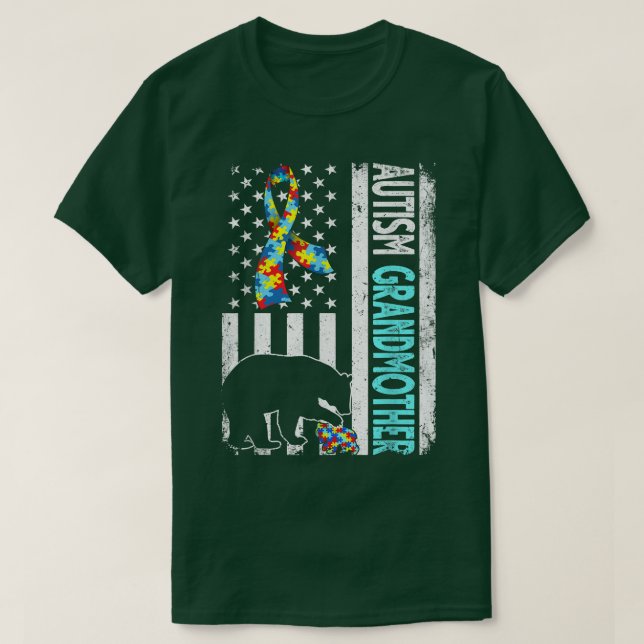 Camiseta Vovó Ursa A, Uma Vovó Que Sofre Bandeira Americana (Frente do Design)