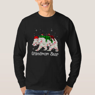 Camiseta Vovó Ursa Dois Filhos Xadrez Verde Pajam de Natal