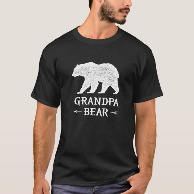 Camiseta Vovô Ursa Engraçado Design Da Família Padre No Dia (Frente)