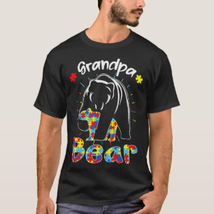 Camiseta Vovô Urso Autismo Consciência Autismo Amor Familia