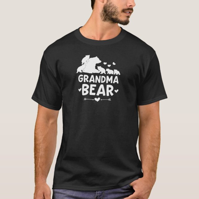 Camiseta Vovó Urso Com Filhos De Bebê Sentindo Gra (Frente)