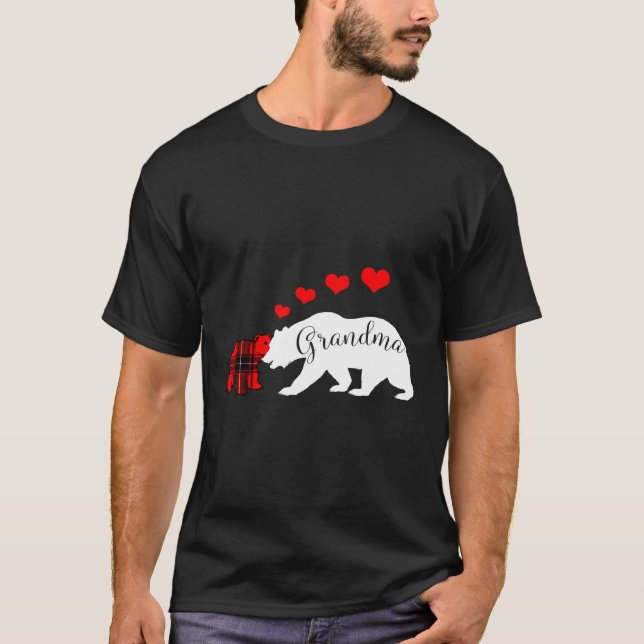 Camiseta Vovó Urso Dia de os namorados Dia de as mães Hoodi (Frente)