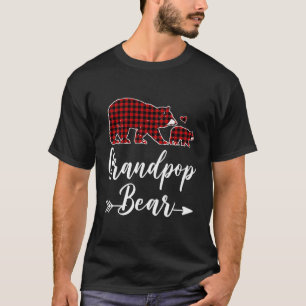 Camiseta Vovô Urso Natal Pajama Xadrez Vermelha Corresponde