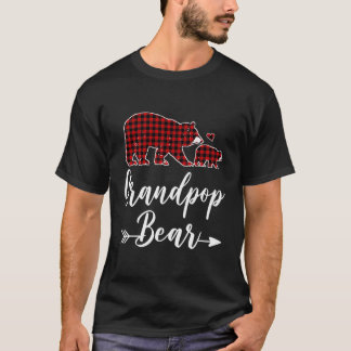 Camiseta Vovô Urso Natal Pajama Xadrez Vermelha Corresponde