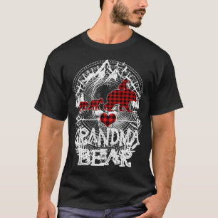 Camiseta Vovó Urso Natal Pijama Xadrez Vermelho Búfalo Fa