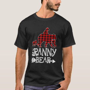 Camiseta Vovó Urso Três Cubos Xadrez Vermelha Mamã Natal