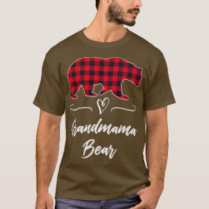 Camiseta Vovó Urso Vermelho Buffalo Cheque Xadrez Diversão