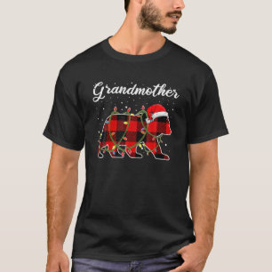 Camiseta Vovó Urso Vermelho Buffalo Xadrez Bono Mamãe Urso