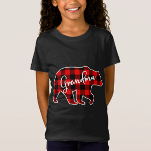 Camiseta Vovó Urso Vermelho Xadrez Correspondente Natal