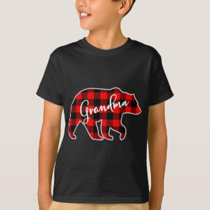 Camiseta Vovó Urso Vermelho Xadrez Correspondente Natal