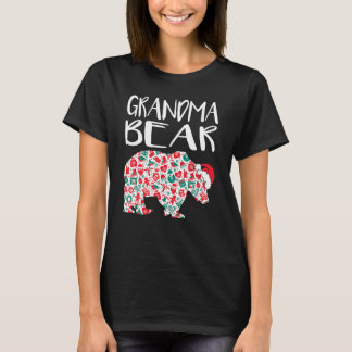 Camiseta Vovó Vovó de Natal Ornando Santa Hat Família