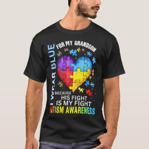 Camiseta Vovô Vovó Eu Uso Azul Pelo Meu Neto Autismo