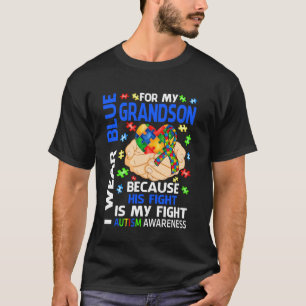 Camiseta Vovó Vovô Eu Uso Azul Pelo Meu Neto Autismo
