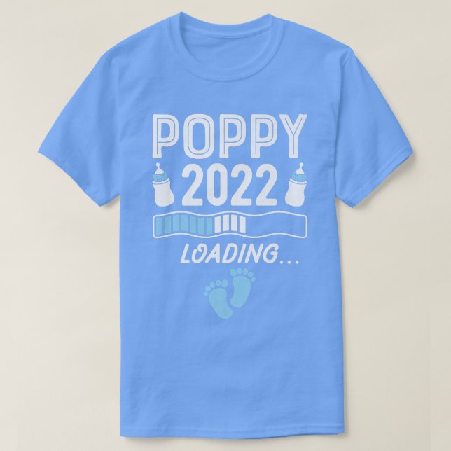 Camiseta Vovô Vovô Poppy 2022 Carregando Gravidez Vovô (Frente do Design)