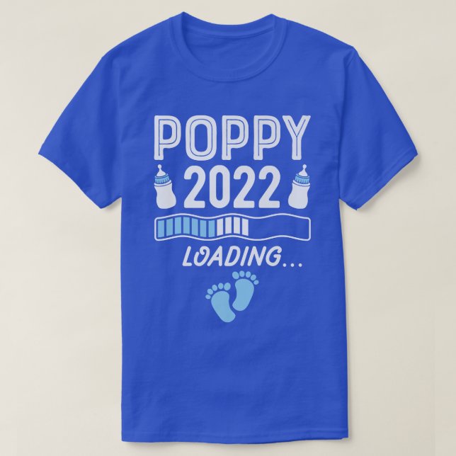 Camiseta Vovô Vovô Poppy 2022 Carregando Gravidez Vovô (Frente do Design)