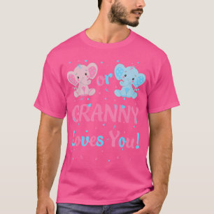 Camiseta Vovó Vovó Sexo Revela Cor-De-Rosa Ou Correspondênc