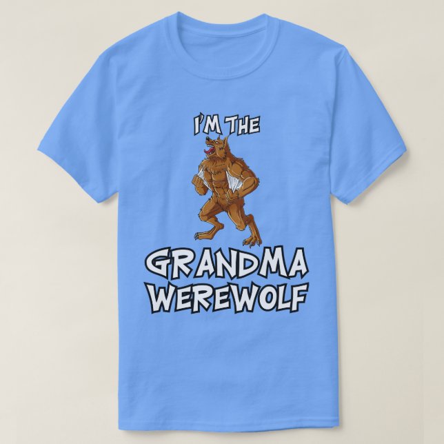 Camiseta Vovó Werewolf Halloween Correspondendo Figurino Fa (Frente do Design)