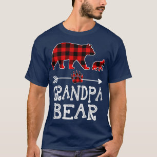 Camiseta Vovô Xadrez Vermelho Urso Um Cubo Correspondendo B