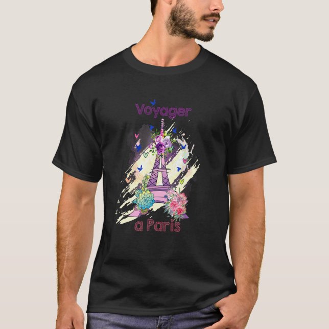 Camiseta Voyager A Paris Viajando Em Paris Trips Eiffel Tow (Frente)