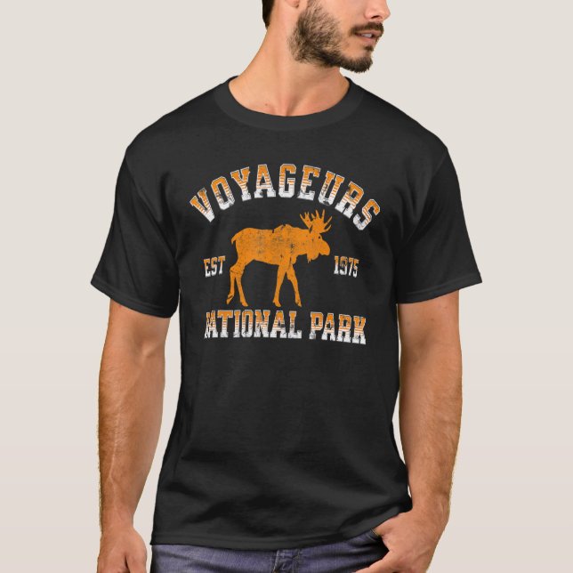 Camiseta Voyageurs National Park Minnesota Moose ao ar livr (Frente)