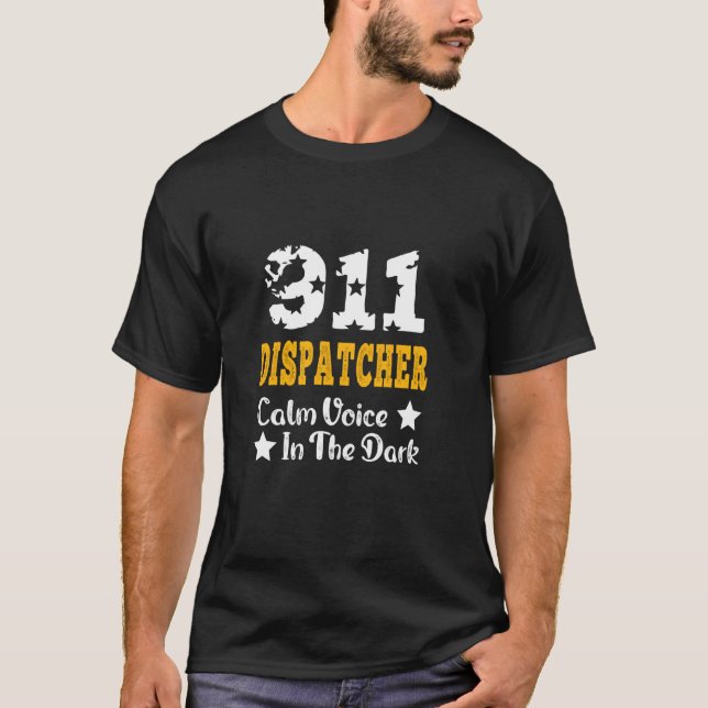 Camiseta Voz De Calma Do Dispatcher legal 911 No Aplicativo (Frente)