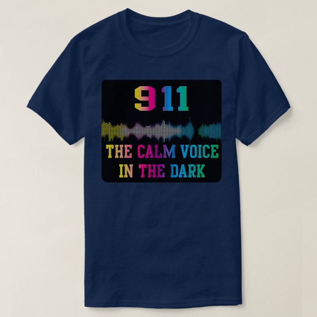 Camiseta Voz despachante A voz calma no escuro Ra 911 (Frente do Design)