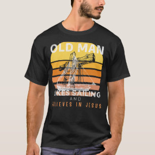 Camiseta Voz Divina: Velhice Engraçada Significa Jesus Nave