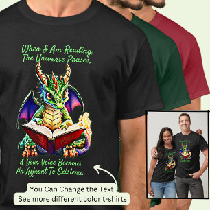 Camiseta Voz do Livro de Leitura do Dragão Roxo Verde