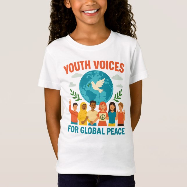 Camiseta "Vozes da Juventude para a Paz Global" - (Frente)