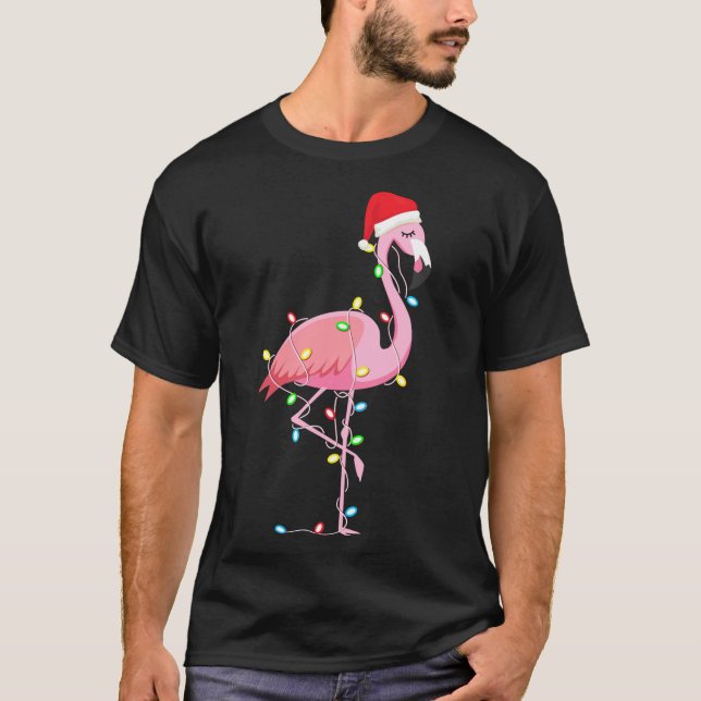 Camiseta Vozes de Natal Flamingo Lover Engraçado Xmas (Frente)