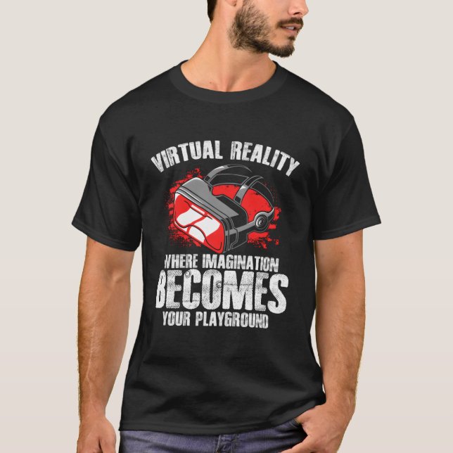 Camiseta Vr Player Virtual Reality Gamer Imagination Vr Vid (Frente)