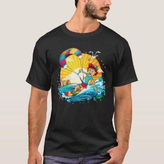 Camiseta Vrolijke kite surfing illustratie.