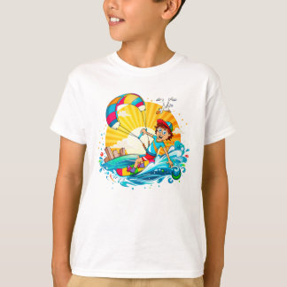 Camiseta Vrolijke kite surfing illustratie.