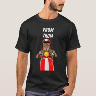 Camiseta Vrom Vrom  Gato Louco Corrida de Moto Feline Legal
