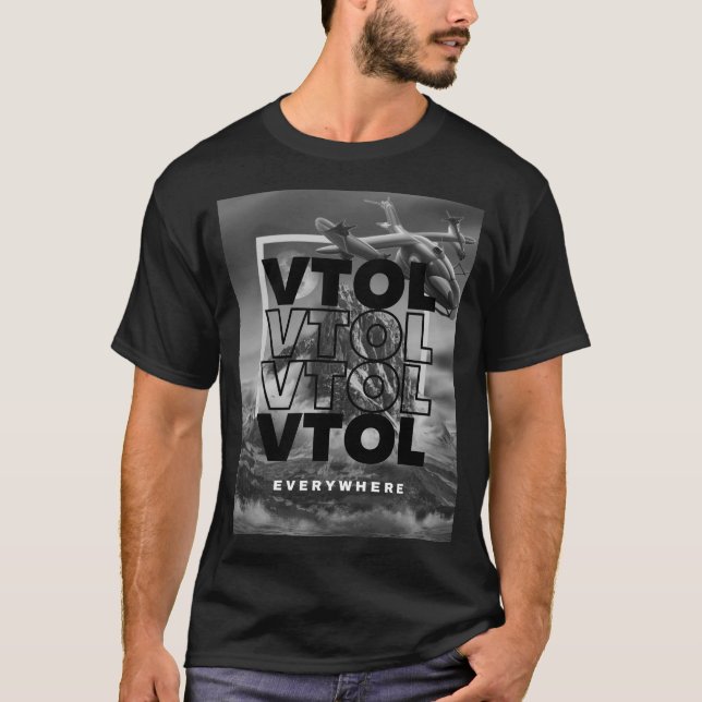 Camiseta VTOL EM TODOS OS LUGARES pelo Air Taxi AAM UAM EVT (Frente)