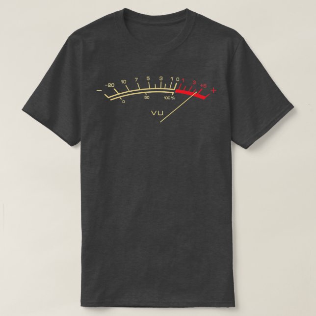 Camiseta VU Meter HiFi Vintage Stereo Music Lover (Frente do Design)
