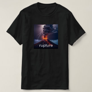 Camiseta Vulcão de Erupção + Relâmpago - Preto Personalizad