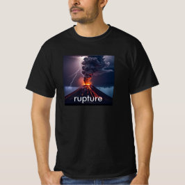Camiseta Vulcão de Erupção + Relâmpago - Preto Personalizad