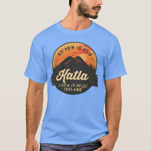 Camiseta Vulcão Katla Islândia Pôr do Sol Retro Caminhada A
