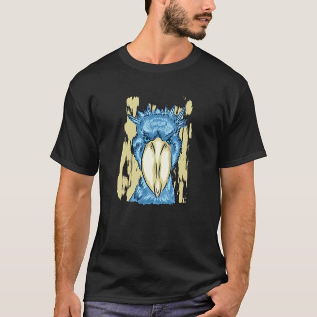 Camiseta VXL Bico-de-Sapato Pássaro Ornitologista Bico-de-B (Frente)