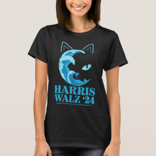 Camiseta W 24 Onda Azul De Mulheres De Gato Votam Em Kamala