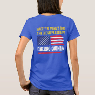 Camiseta (W-Blue) Bandeira dos EUA / Música Alta & Passos C