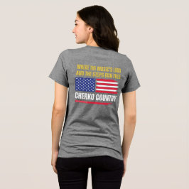 Camiseta (W-Cinza) Bandeira dos EUA / Música Alta e Passos 