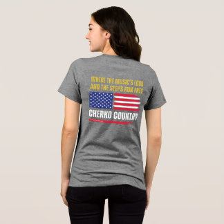 Camiseta (W-Cinza) Bandeira dos EUA / Música Alta e Passos