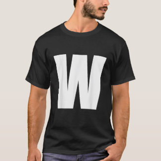 Camiseta W inicial para a carta de nome Estado da cidade Es