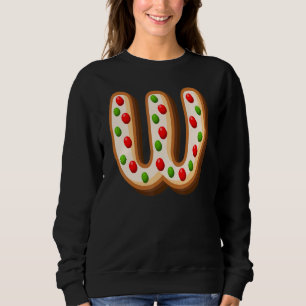 Camiseta W Letra Maiúscula de Biscoito de Natal Mais Pura -