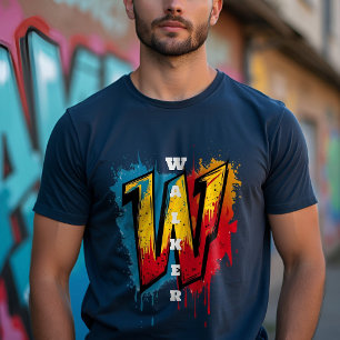 Camiseta "W" para o ganhador: Monograma de Grafite personal