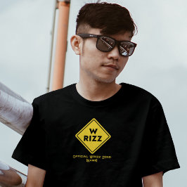 Camiseta W rizz US warning sign Meme Funny Quote