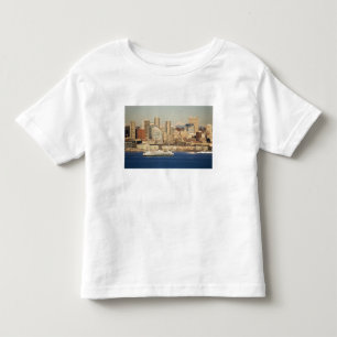 Camiseta WA, Seattle, panorama de Seattle e Elliott Bay